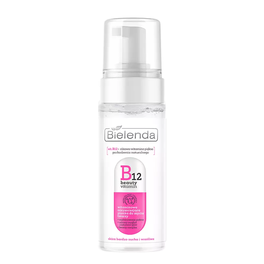 Bielenda B12 Beauty Vitamin Cleansing Foam 150ml غسول للبشرة الجافة والحساسة