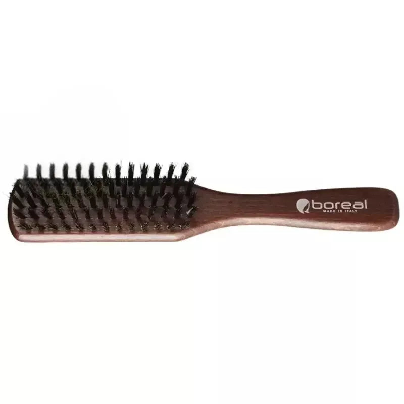 Boreal Rectangular Flat Model Wood Handle Hair Brush -Reinforced Bristle فرشاة الشعر ذات المقبض الخشبي مستطيلية الشكل