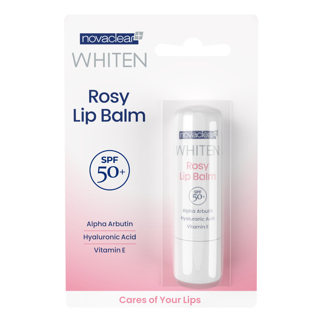 Novaclear Whiten Spf50+ Rosy Lip Balm 4.9g مرطب للشفاه مع حماية من الشمس
