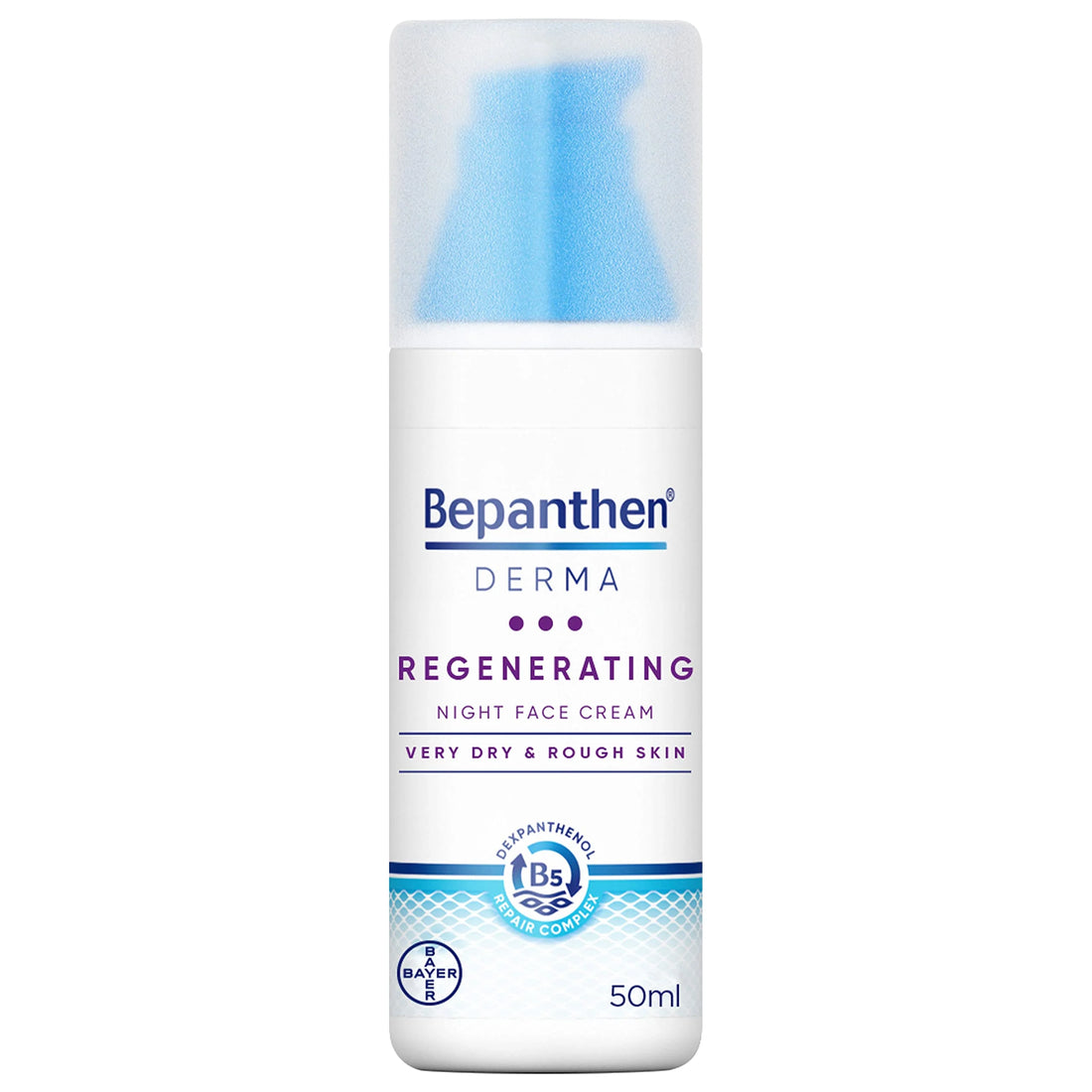 Bepanthen Derma Regenerating Night Face Cream 50ml كريم ليلي للوجه لتجديد البشرة الجافة