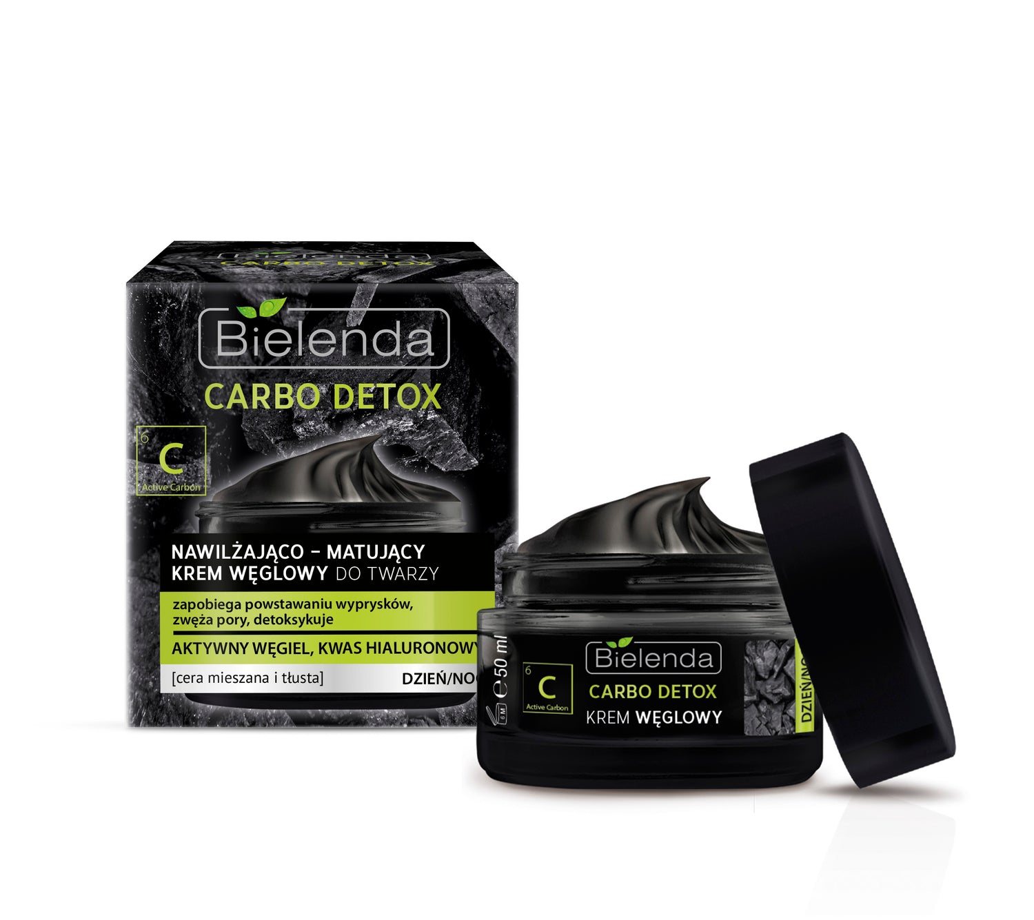 Bielenda Carbon Detox Moisturizing Cream 50ml كريم الفخم للبشرة الدهنية