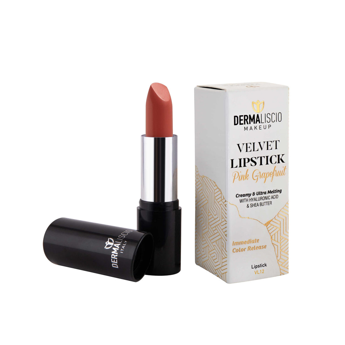 Dermaliscio Velvet Lip Stick (Pink Grapefruit VL12) 3ml أحمر شفاه مخملي