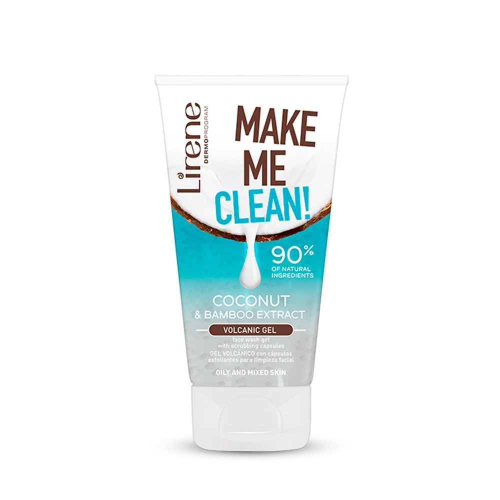 Lirene Make Me Clean Coconut Volcanic Cleansing Gel 150ml غسول للبشرة المختلطة والدهنية