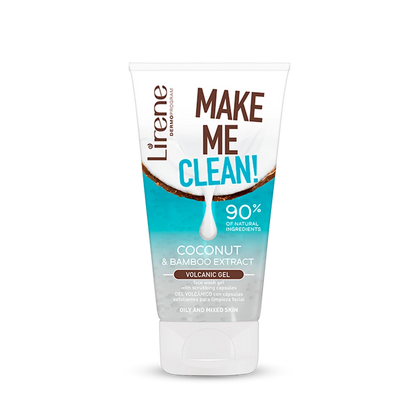 Lirene Make Me Clean Coconut Volcanic Cleansing Gel 150ml غسول للبشرة المختلطة والدهنية