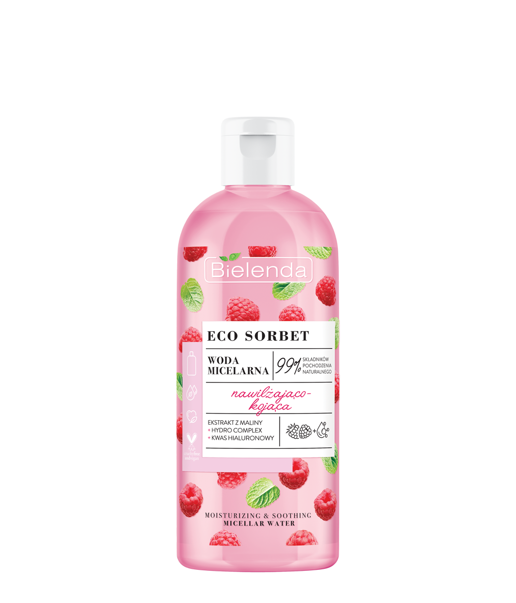 Bielenda Eco Sorbet Raspberry Moisturising Micellar Water 500ml  ميسيلار بخلاصة التوت