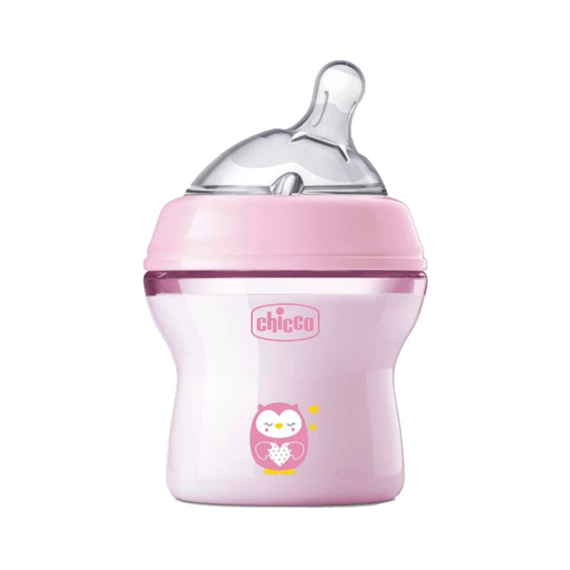 Chicco Natural Feeling Feeding Bottle 150ml (+0m Pink) رضاعة للأطفال