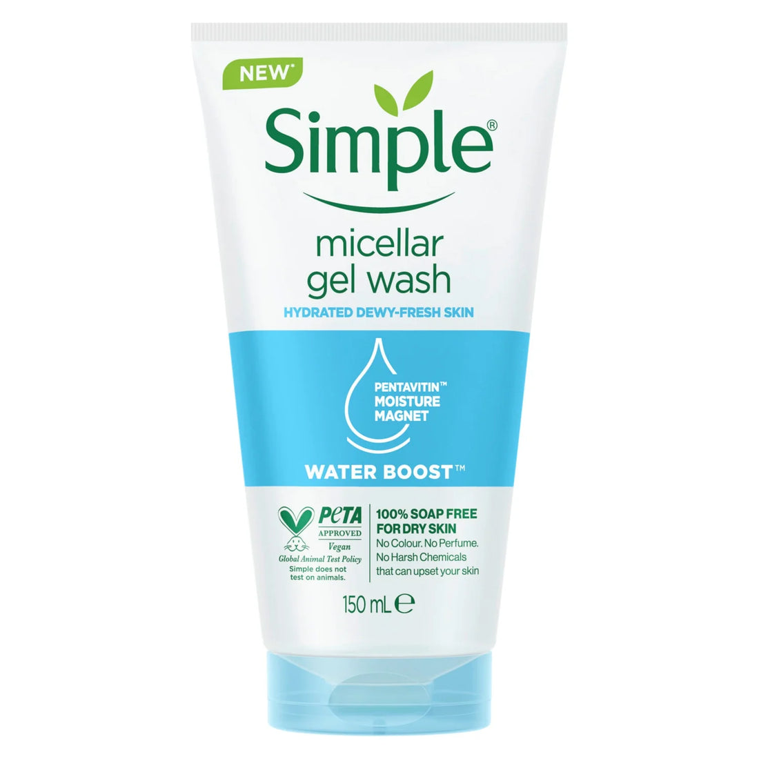 Simple Water Boost Micellar Facial Gel Wash 150ml غسول للبشرة الجافة والحساسة