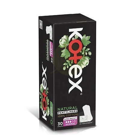 Kotex Liner Normal Flat Unscented 30 فوط قطن رقيقة يومية عادية غير معطرة