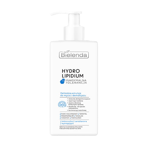 Bielenda Hydro Lipidium Gentle Cleansing Emulsion 300ml مستحلب لطيف لغسل وإزالة المكياج