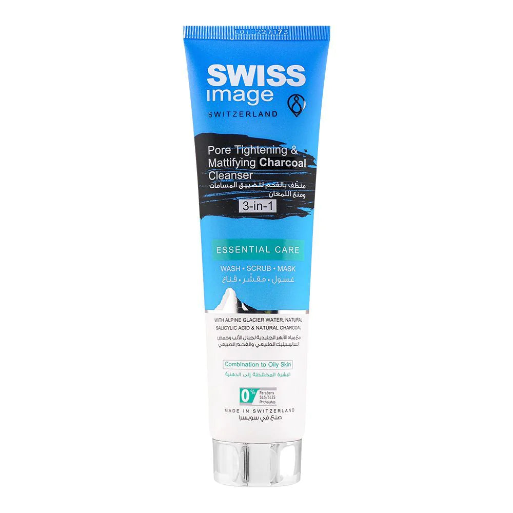 Swiss Image Pore Tightening &amp; Mattifying Charcoal Cleanser 100ml غسول الفحم لشد المسام