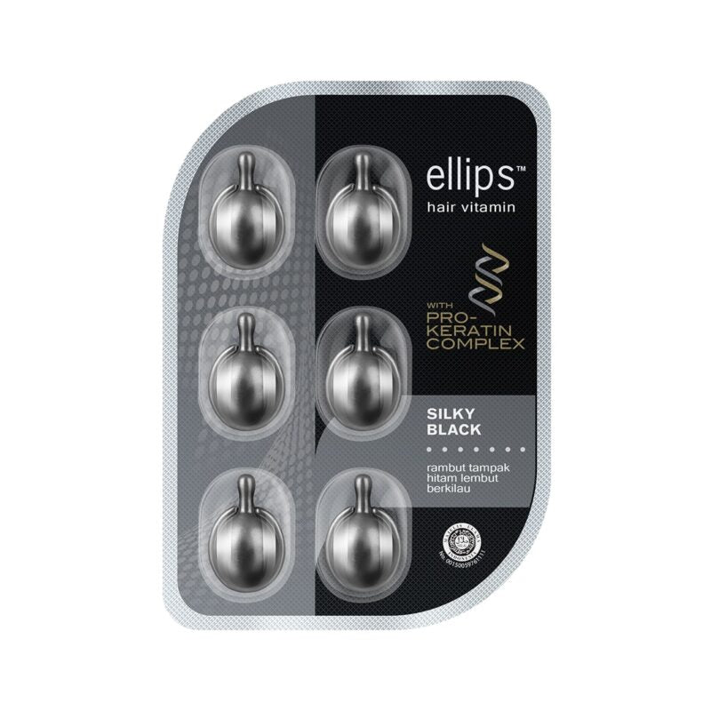 Ellips Hair Vitamin Pro Keratin Silky Black Blister 6 pcs كبسولات فيتامين للشعر