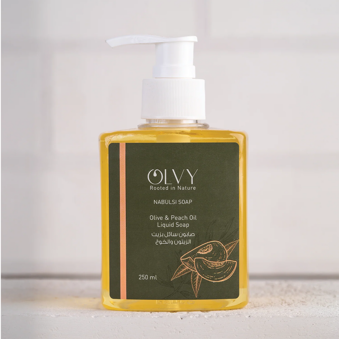 Olvy Olive &amp; Peach Oil Liquid Soap 250ml صابون نابلسي