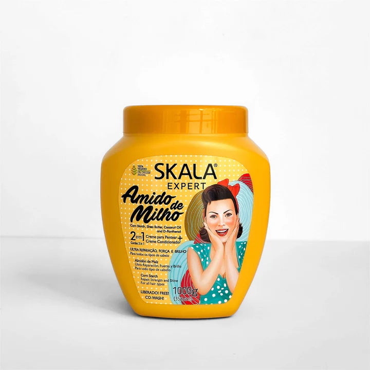 Skala Amidinho De Milho Kids 2 in 1 Hair Cream 1000g -Yellow كريم مرطب للشعر للاطفال