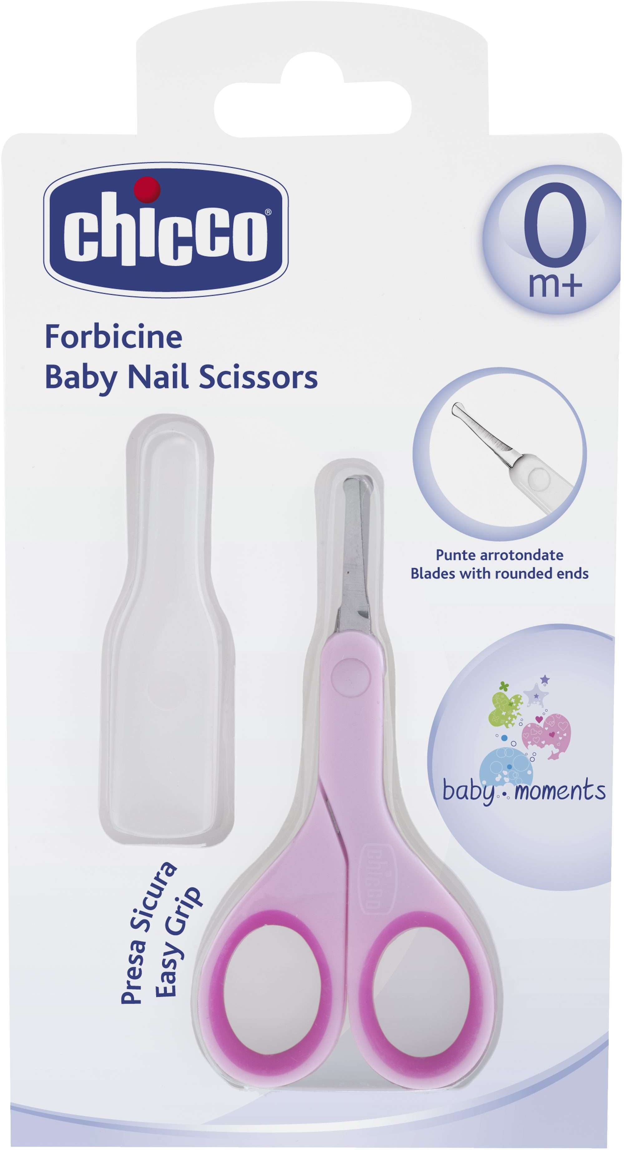 Chicco New Baby Nail Scissors (+0M Pink) مقص أظافر للأطفال