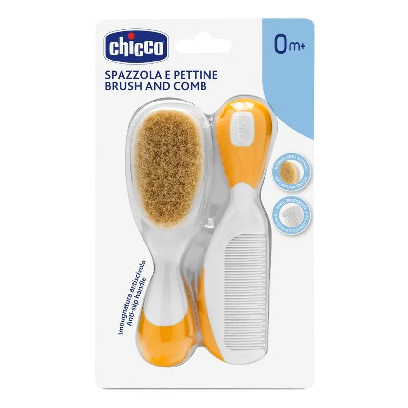 Chicco New Brush &amp; Comb (Orange) فرشاة ومشط للأطفال