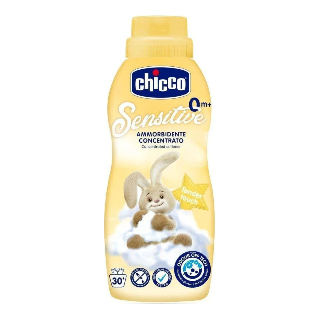 Chicco Concentrated Softener Tender Touch 750ml منعم الأقمشة برائحة بودرة التلك للأطفال