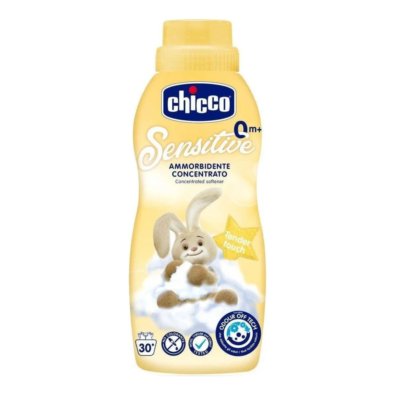 Chicco Concentrated Softener Tender Touch 750ml منعم الأقمشة برائحة بودرة التلك للأطفال