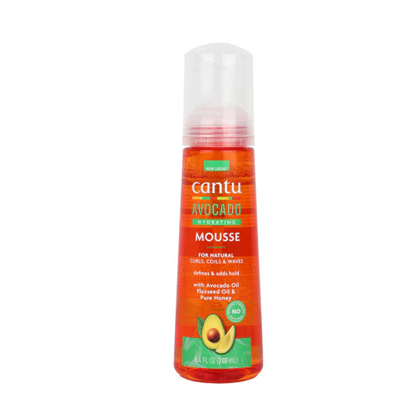 Cantu Avocado Hydrating Hair Styling Mousse 248ml موس بالافوكادو للشعر الكيرلي