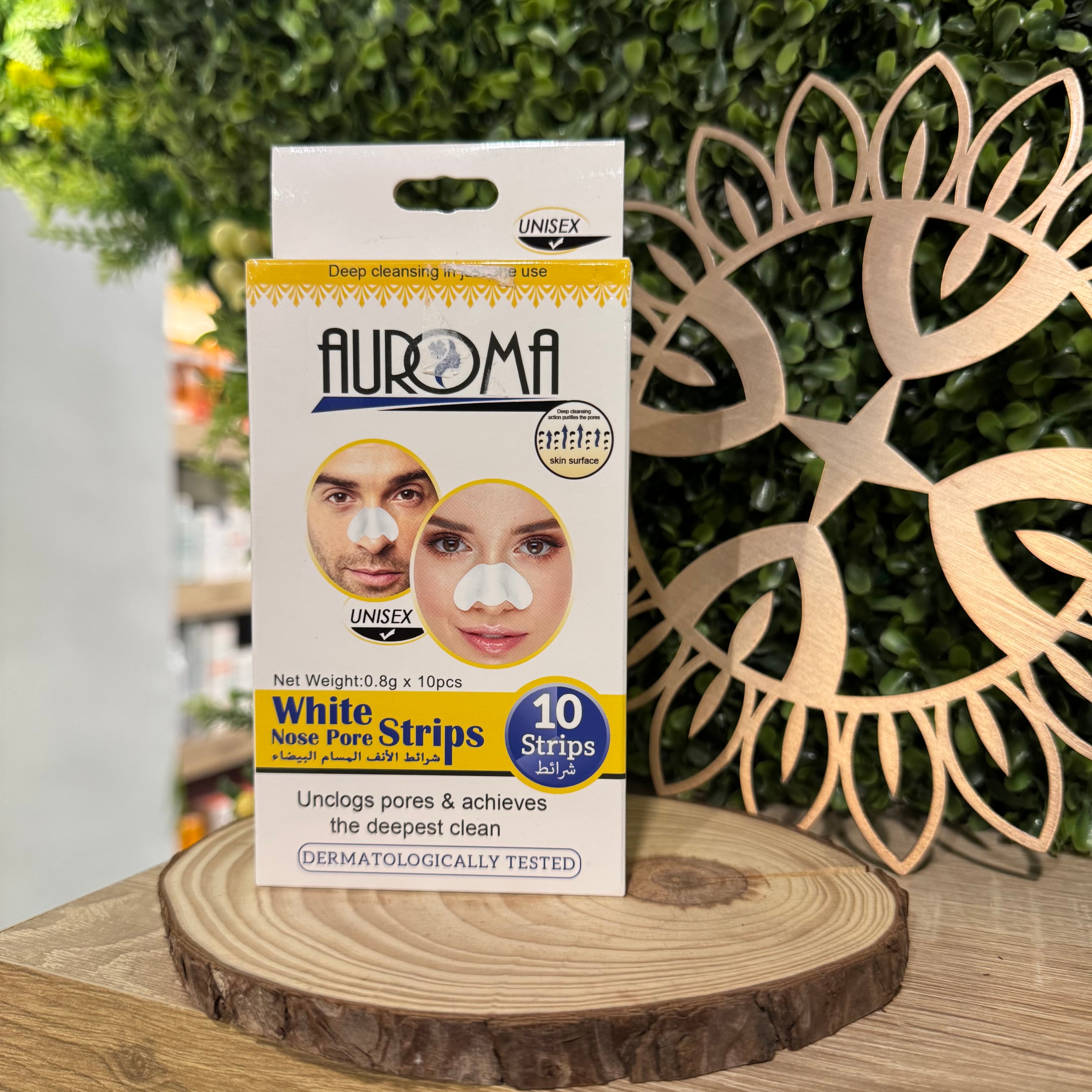 Auroma White Nose Pore Strips 10 Pcs لصقات تنظيف الزيوان