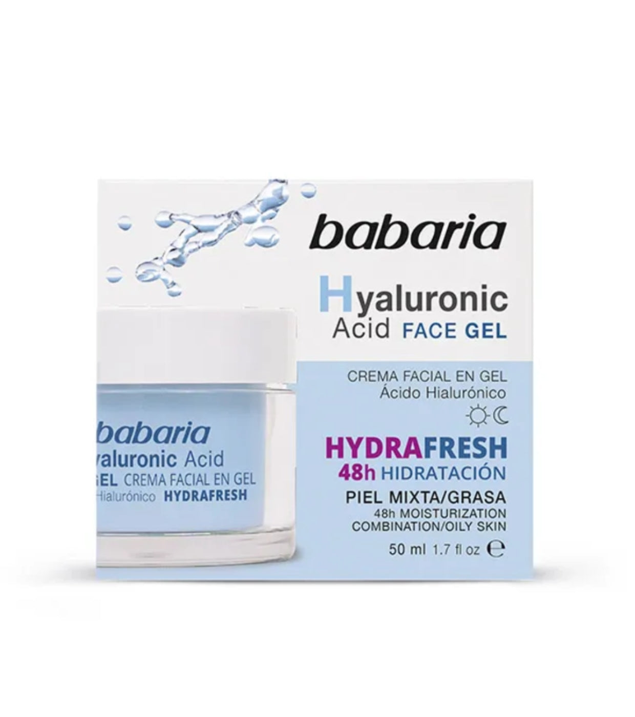 Babaria Hydra Fresh Hyaluronic Acid Cream Gel 50ml جل الوجه بحمض الهيالورونيك