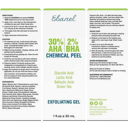 Ebanel 30% AHA 2% BHA Chemical Peel Exfoliant Gel 30ml مقشر البشرة