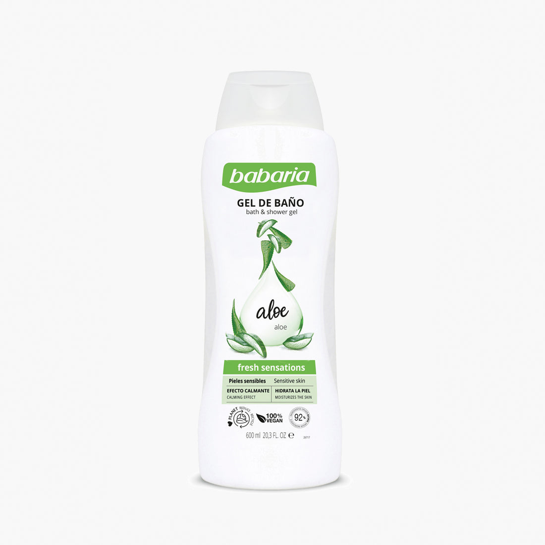 Babaria Aloe Vera Shower Gel 600ml شاور جل بالالوفيرا