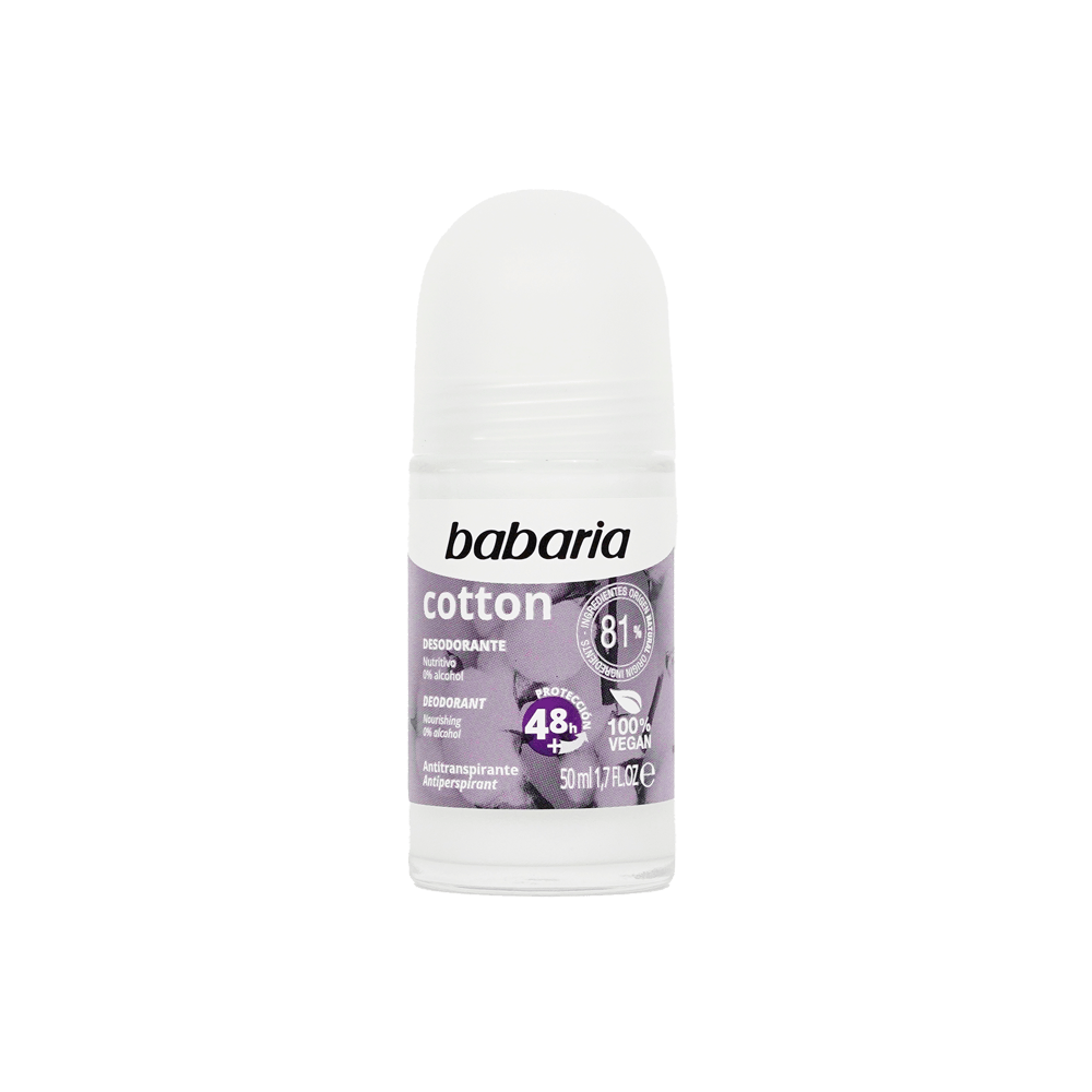 Babaria Cotton Deo Roll On 50ml مزيل عرق بالقطن