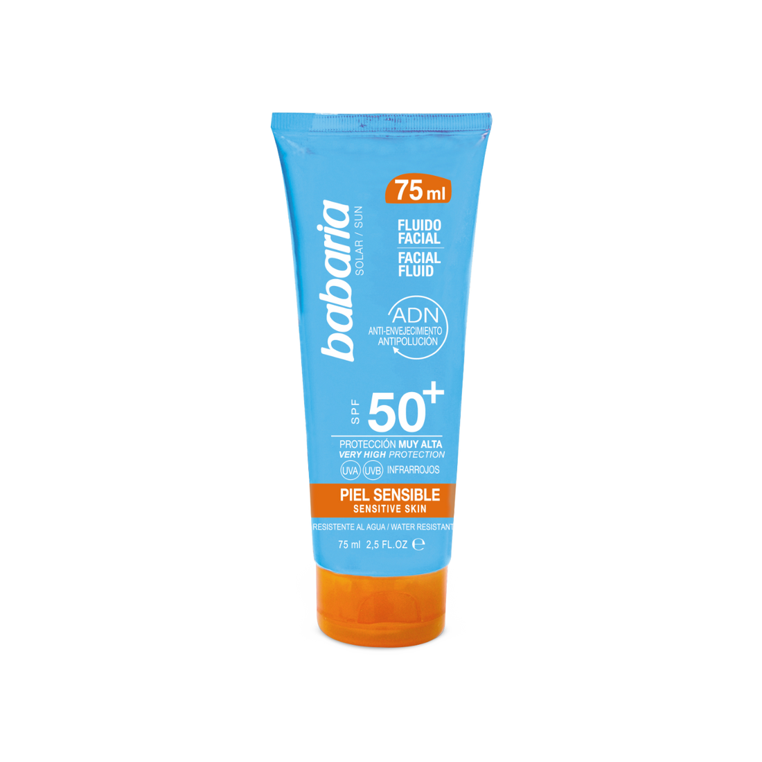 Babaria Sensitive Skin Spf50+ Fluid 75ml واقي الشمس للبشرة الحساسة