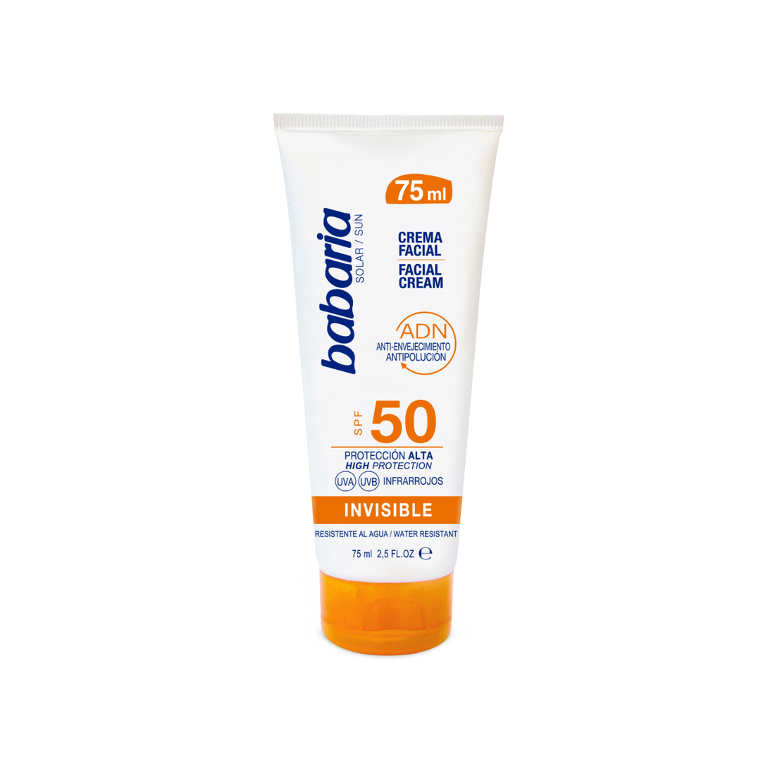 Babaria Spf50+ Invisible Cream 75ml واقي شمس للبشرة الجافة