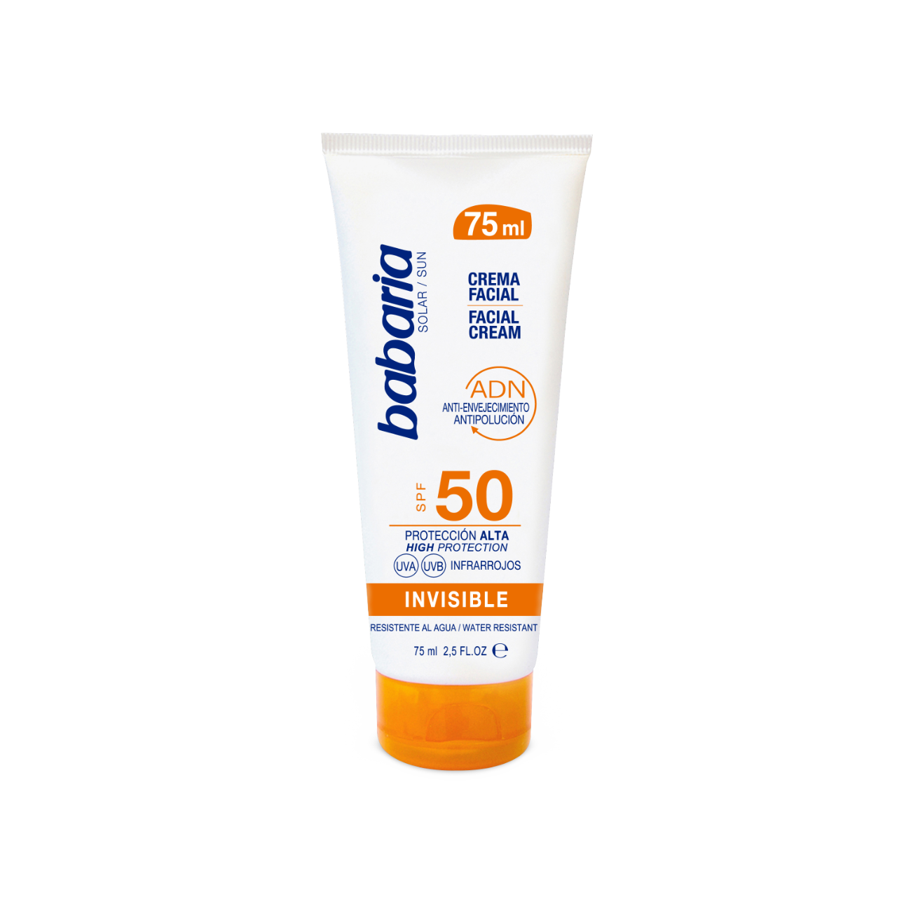 Babaria Spf50+ Invisible Cream 75ml واقي شمس للبشرة الجافة