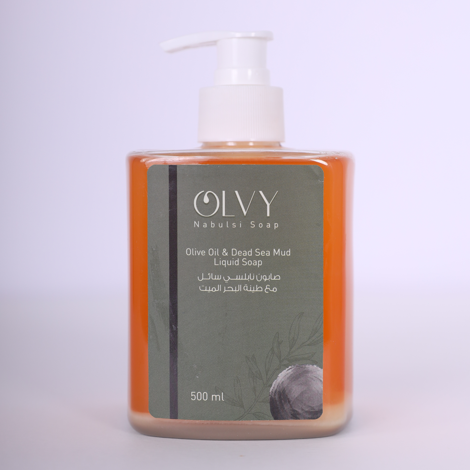 Olvy Olive Oil &amp; Dead Sea Mud Liquid Soap 500ml صابون نابلسي