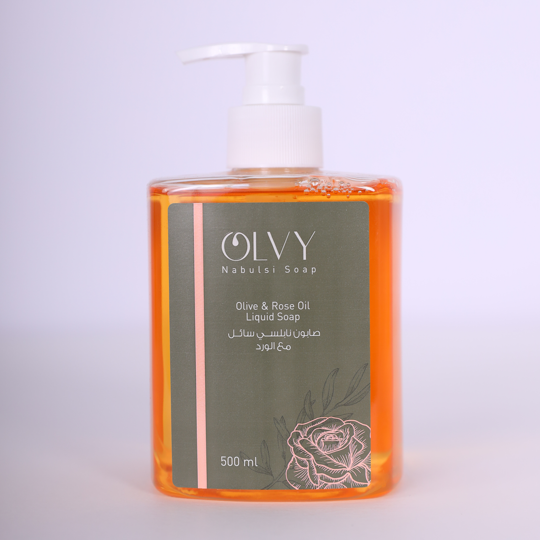 Olvy Olive &amp; Rose Oil Liquid Soap 500ml صابون نابلسي