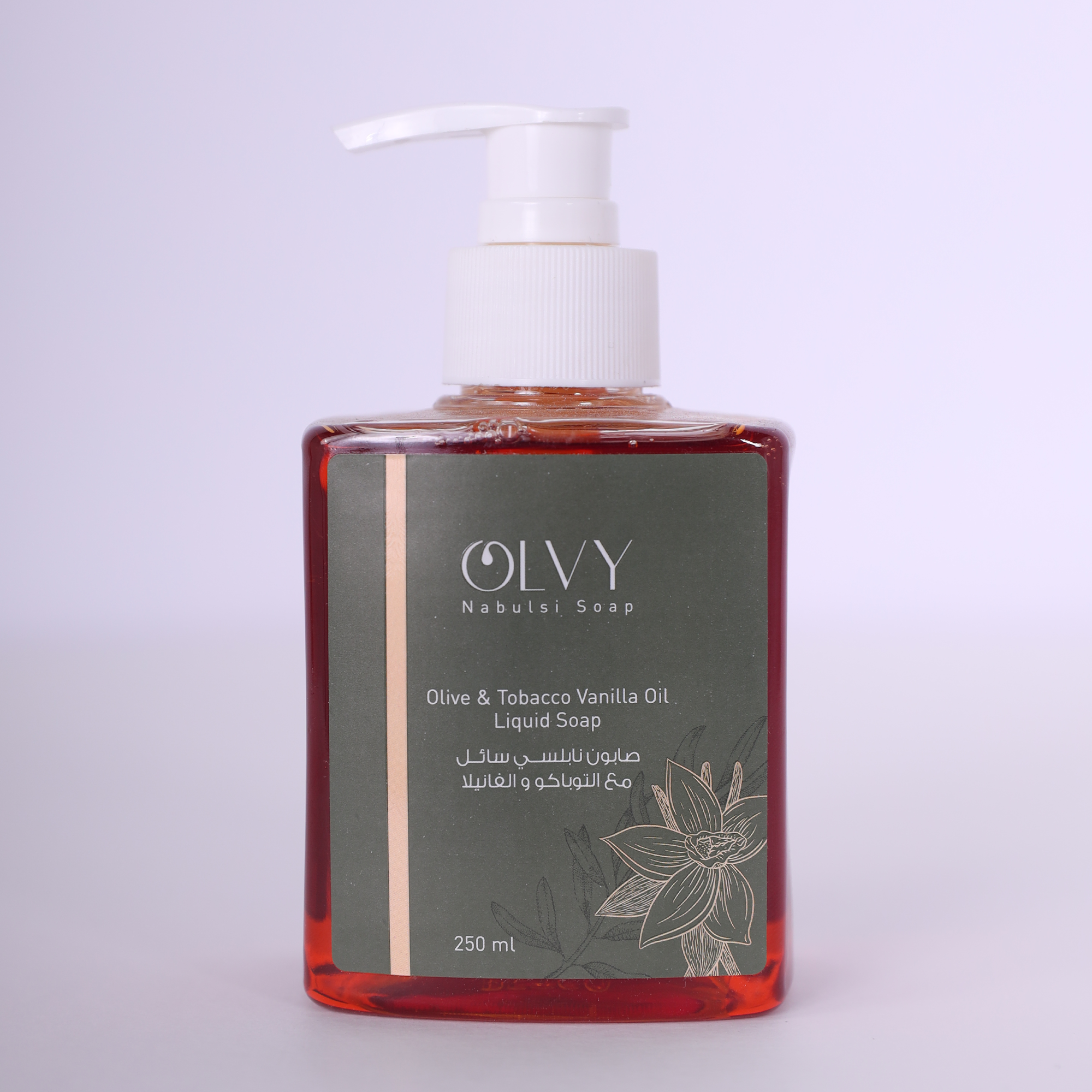 Olvy Olive &amp; Tobacco Vanilla Oil Liquid Soap 250ml صابون نابلسي