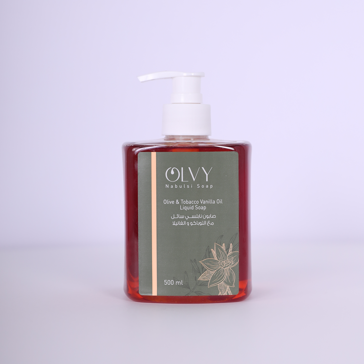 Olvy Olive &amp; Tobacco Vanilla Oil Liquid Soap 500ml صابون نابلسي