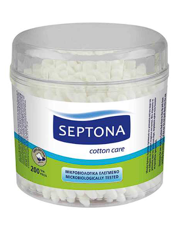 Septona Cotton Buds Drum 200 Pcs قطن لتنظيف الاذن