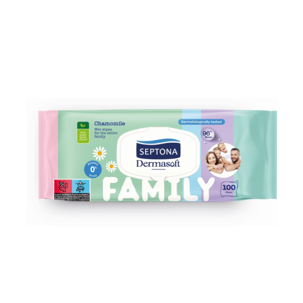 Septona Dermasoft Family Wipes 100Pcs مناديل مبللة