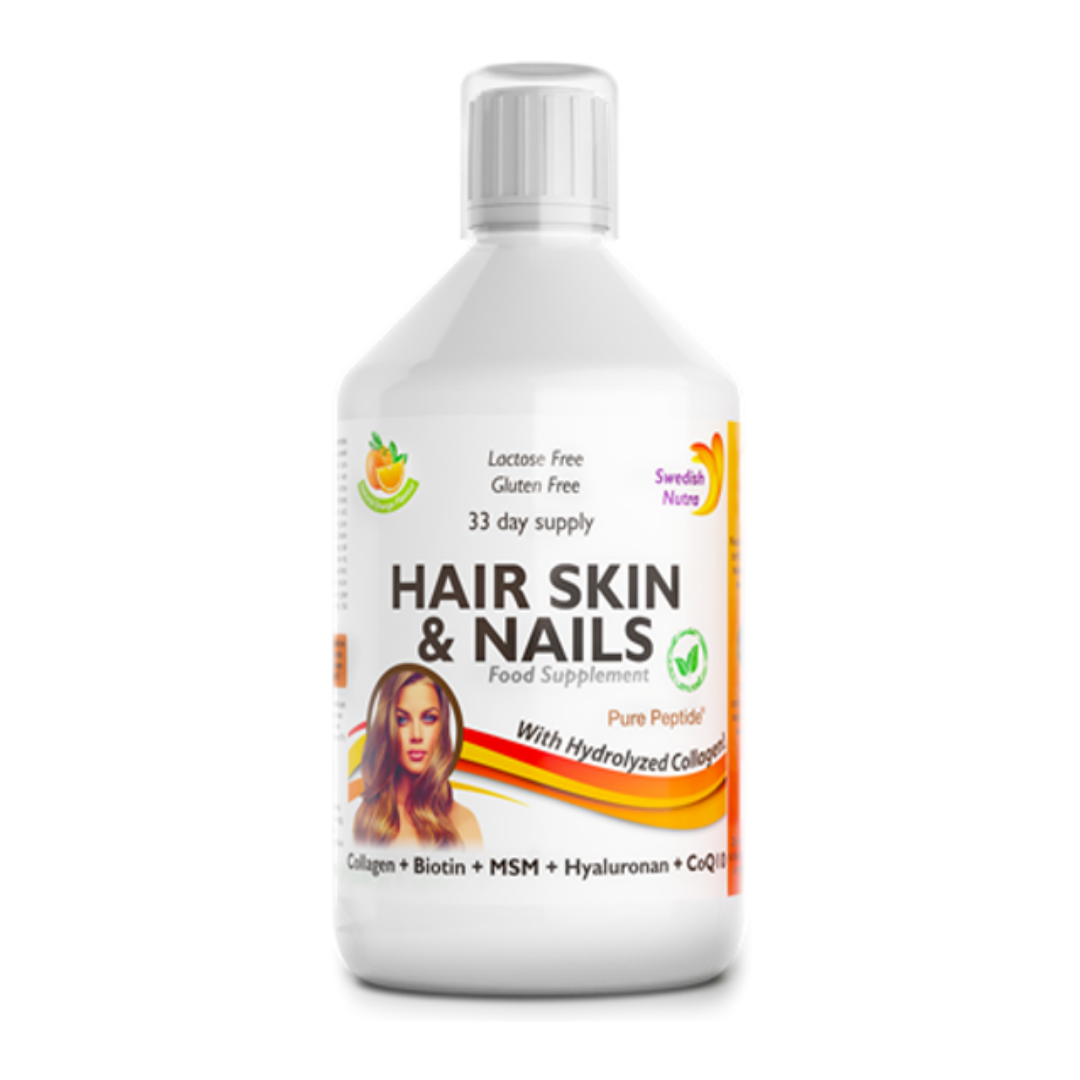 Swedish Nutra Hair Skin & Nails Liquid 500ml كولاجين شراب ل33 يوم