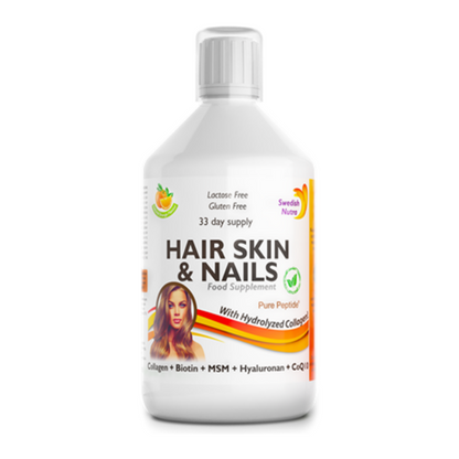 Swedish Nutra Hair Skin &amp; Nails Liquid 500ml كولاجين شراب ل33 يوم