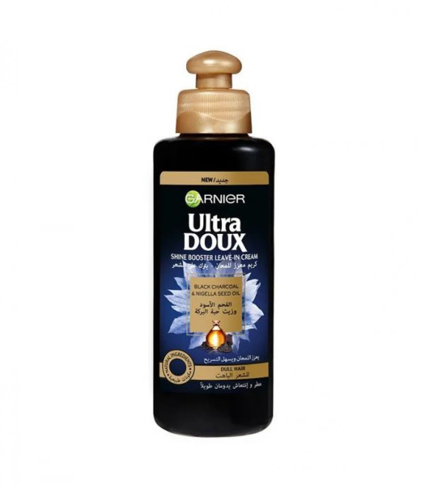 Garnier Ultra Doux Black Charcoal Leave In 200ml كريم بالفحم الأسود وزيت حبة البركة