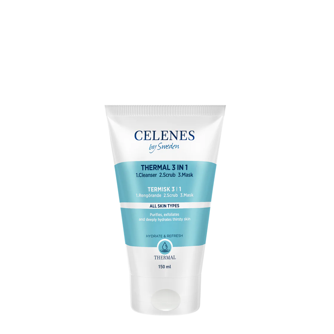 Celenes Thermal 3in1 Cleanser Peeling Mask 150ml غسول ومقشر وماسك للبشرة