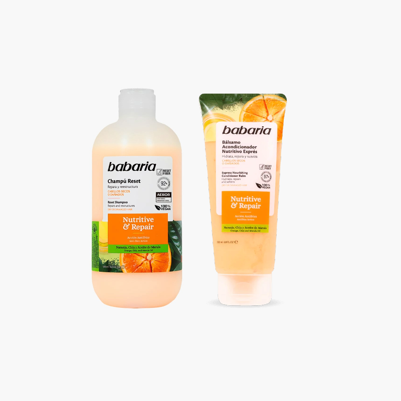 Babaria Nutritive &amp; Repair Shampoo 500ml+ Conditioner 200ml Offer عرض الشامبو و البلسم لإصلاح الشعر وتغذيته