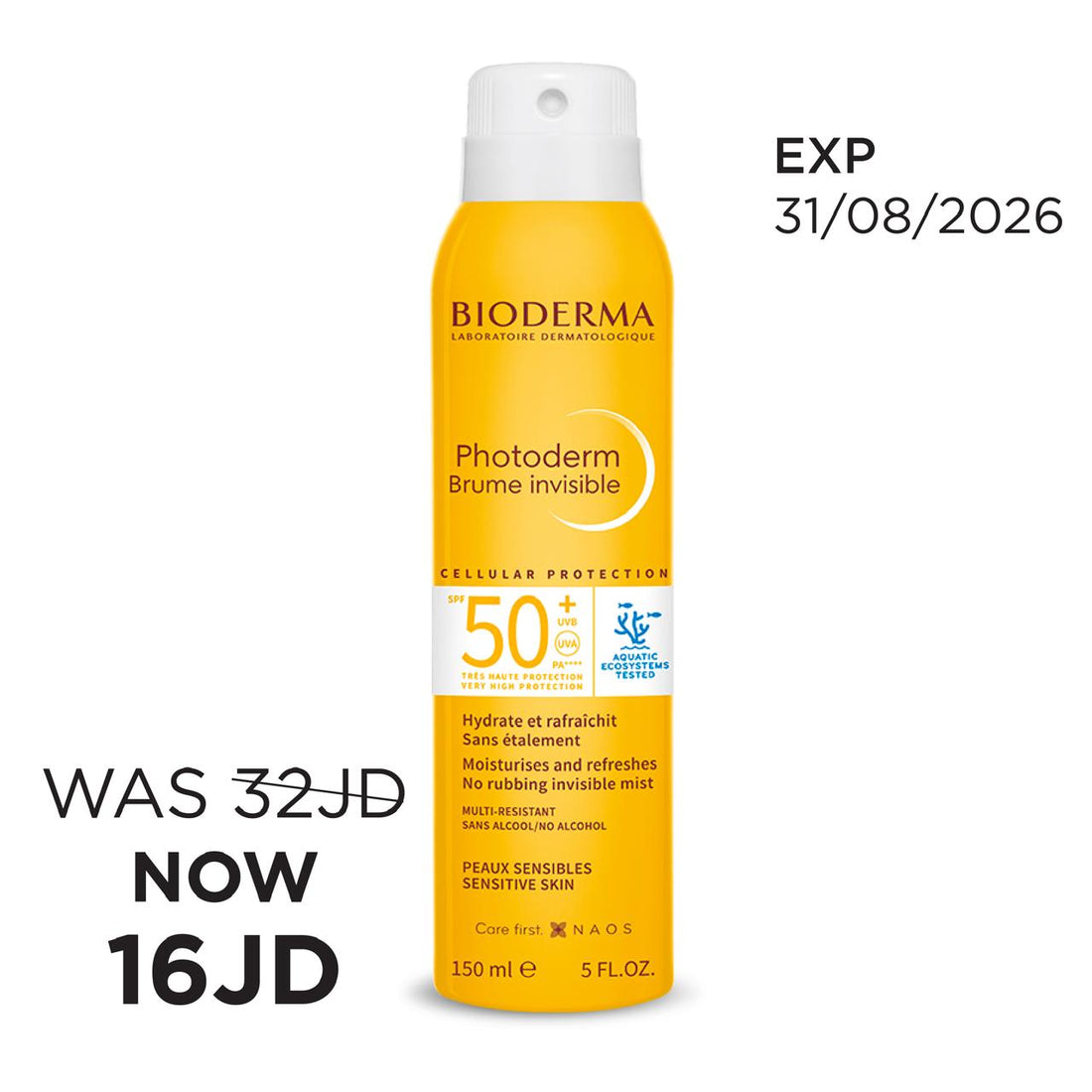 Bioderma Photoderm Brume Spf50+ Invisible Spray 150ml بخاخ واقي شمس