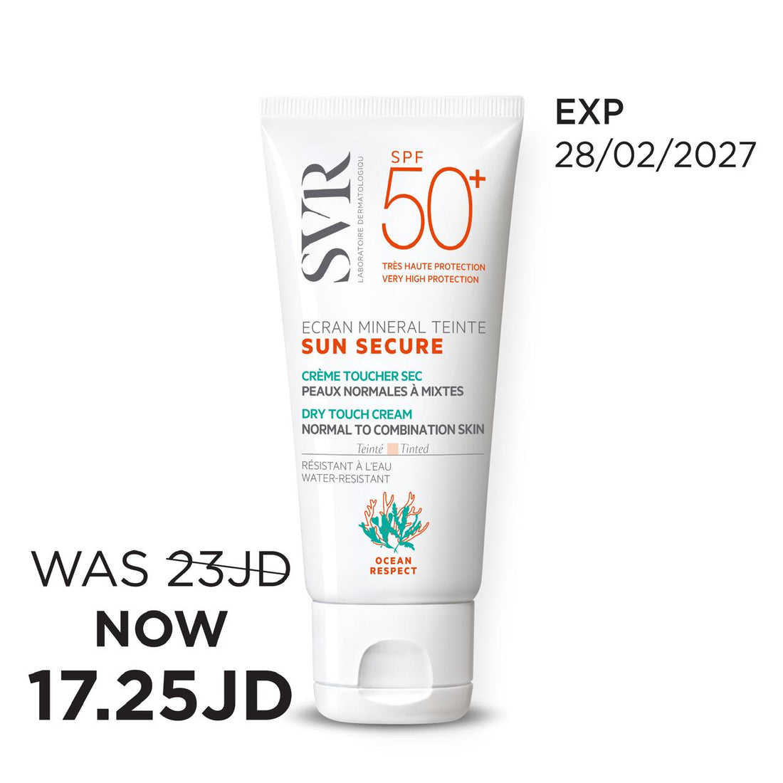 SVR Sun Secure Ecran Mineral Tinted Cream 60ml واقي شمس فيزيائي