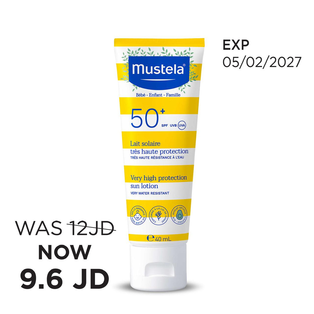 Mustela Spf50+ Baby Sun Lotion 40ml لوشن واقي الشمس