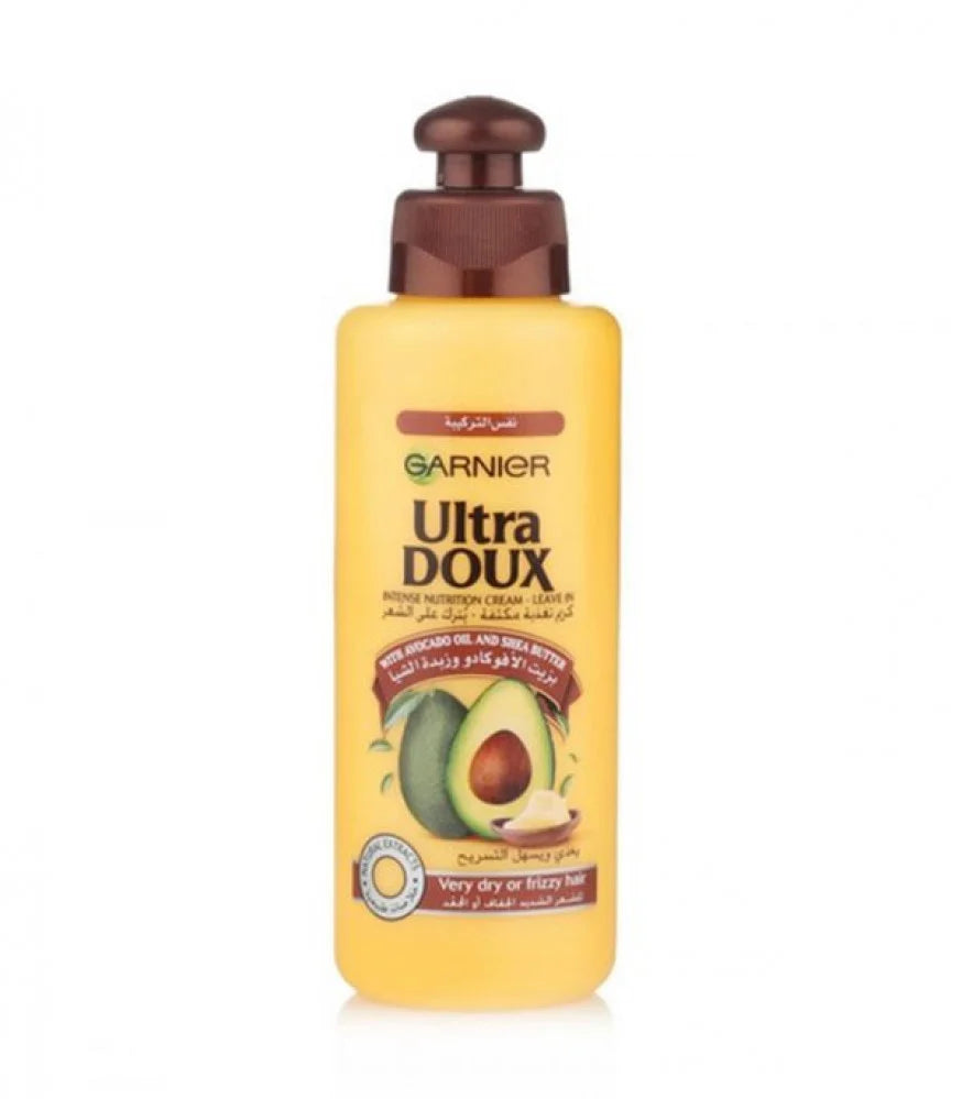 Garnier Ultra Doux Avocado Oil &amp; Shea Butter Leave In 200ml كريم الشعر بزيت الافوكادو و زبدة الشيا