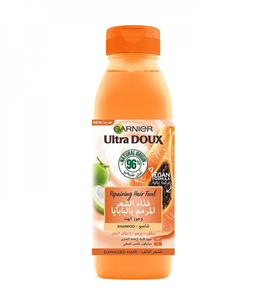 Garnier Ultra Doux Repairing Papaya Hair Food Shampoo 350ml شامبو مرمم بالبابايا