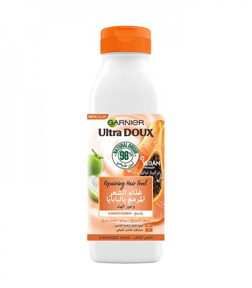 Garnier Ultra Doux Papaya &amp; Amla Hair Food Conditioner 350ml بلسم مرمم بالبابايا