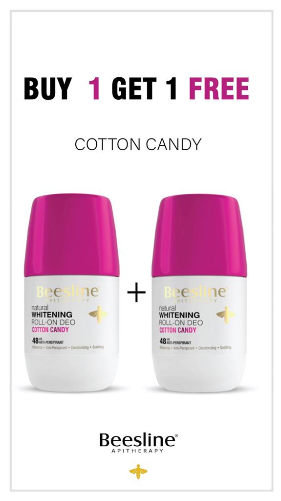 Offer Beesline Cotton Candy Deo Roll On 50ml 2 Pcs مضاد للتعرق