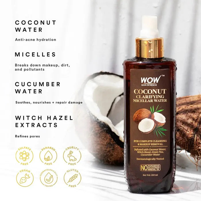 Wow Coconut Clarifying Miceller 200ml ماء ميسيلار