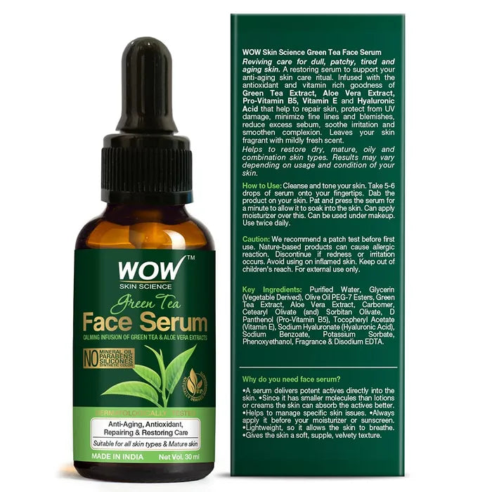 Wow Green Tea Face Serum 30ml سيروم الوجه بالشاي الأخضر